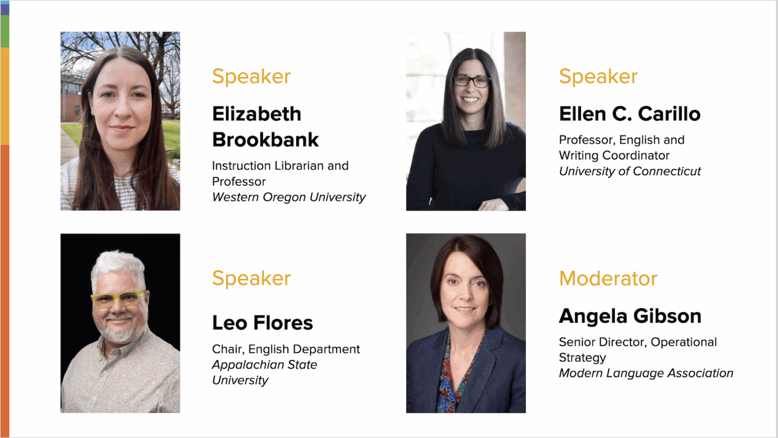 screen capture of slide showing panelists and moderator.