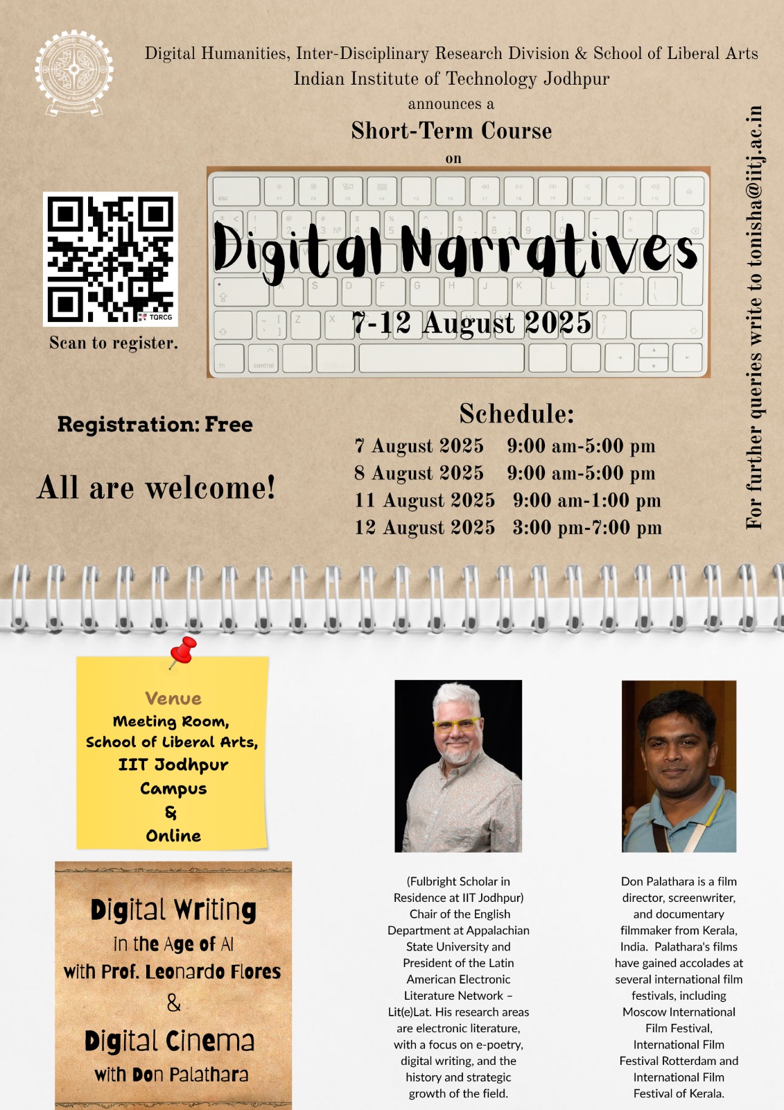 Flyer for Digital Narratives Course.