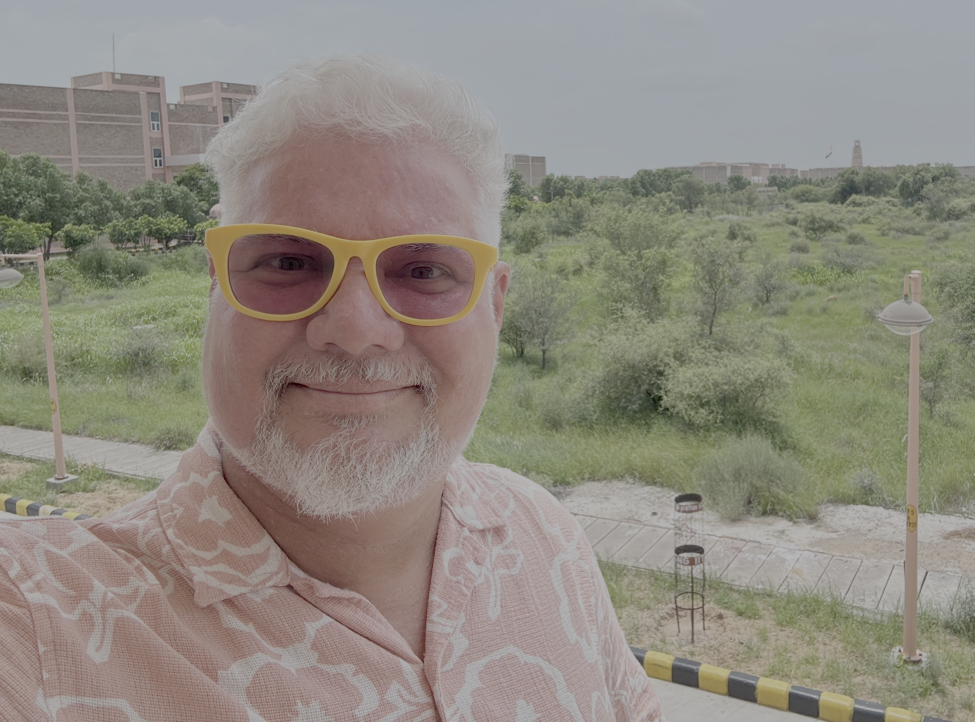 Selfie with IIT Jodhpur campus in the background.
