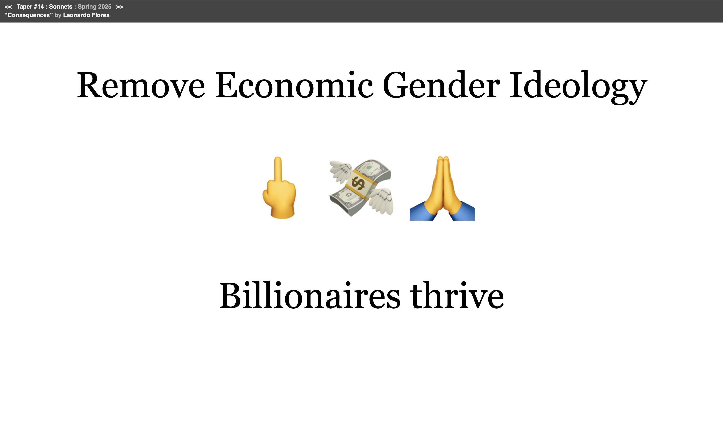 Screenshot of Consequences generative presidential actions piece