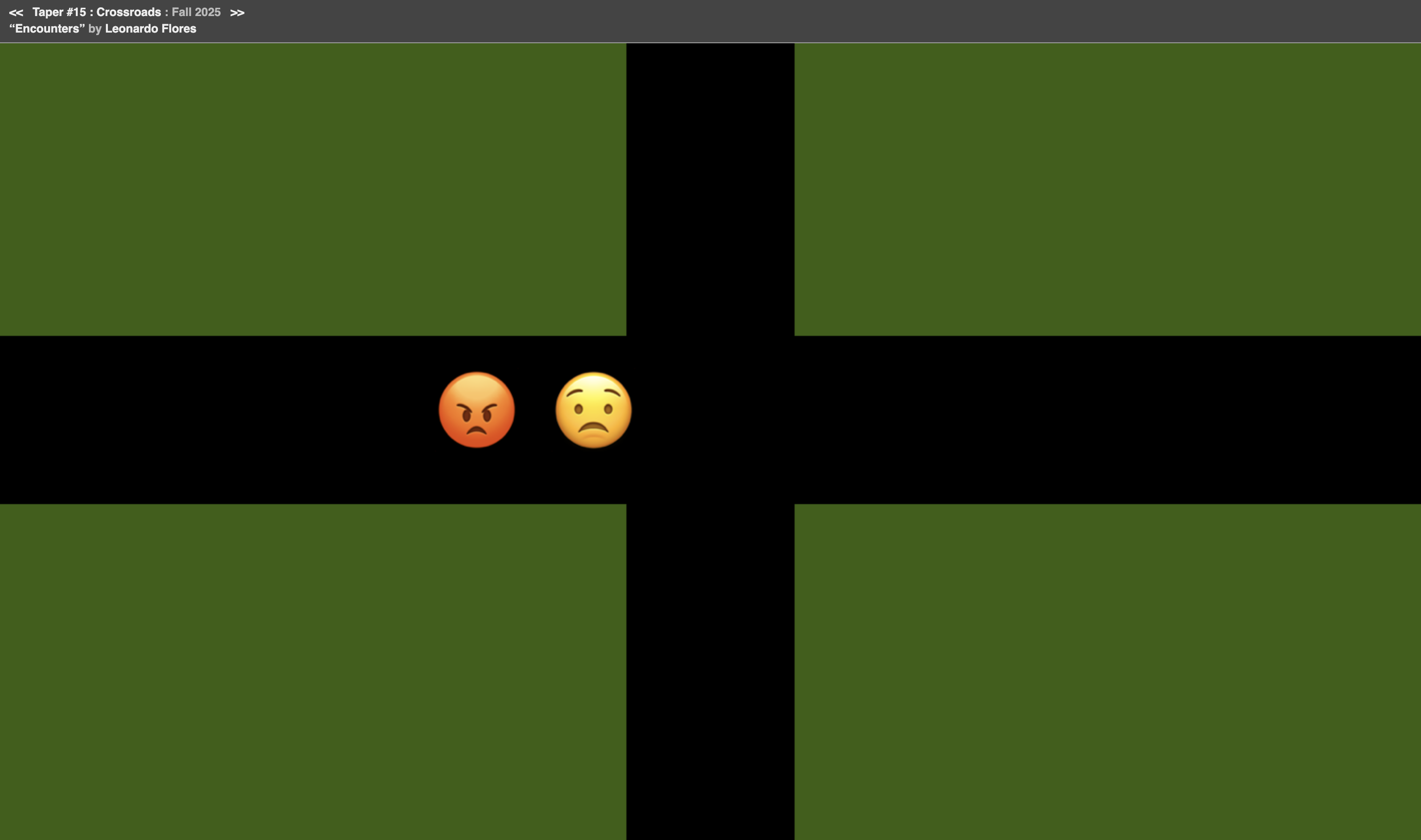 Screenshot of Encounters generative emoji narrative