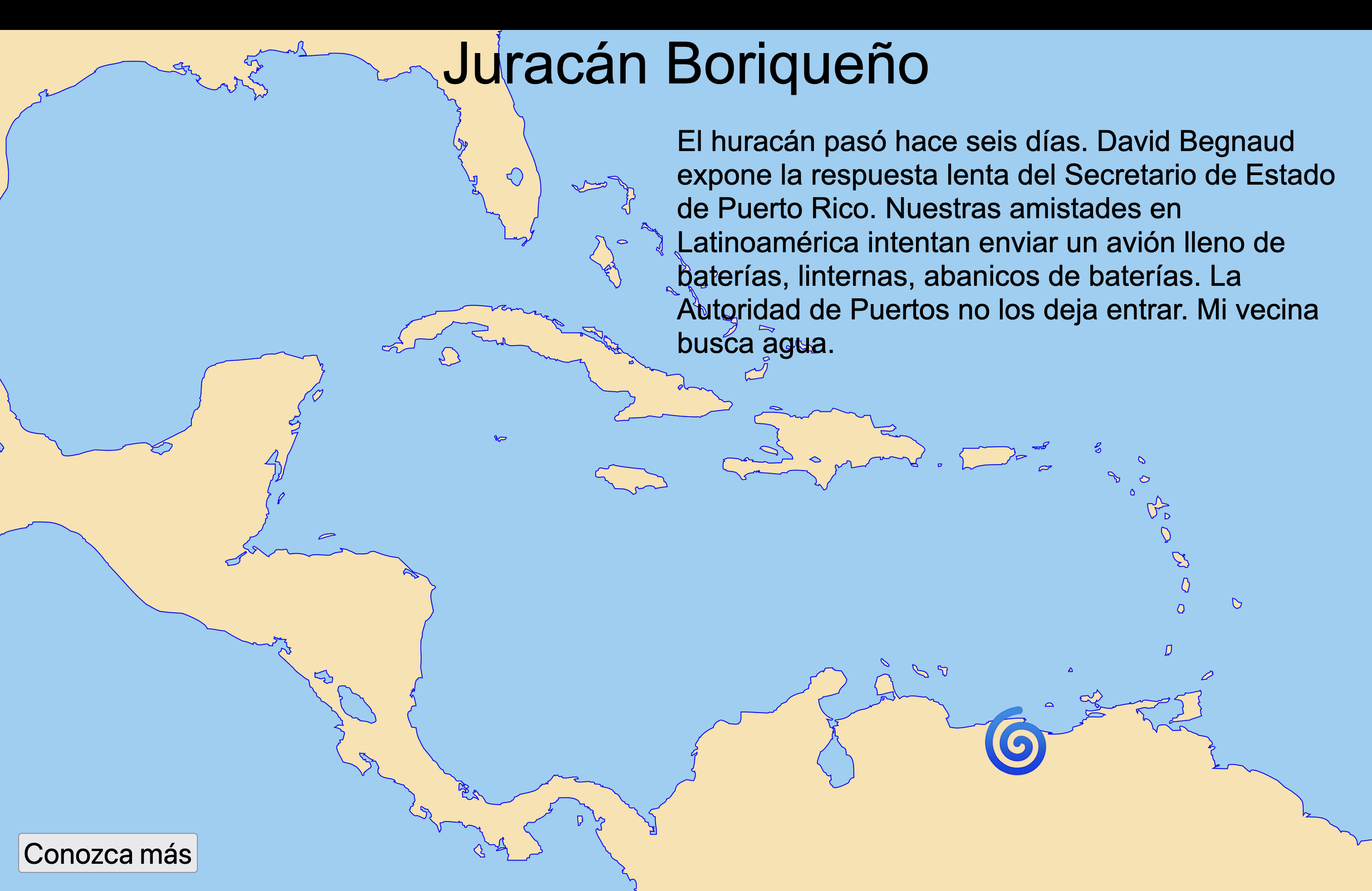 Screenshot of Juracán Borinqueño generative hurricane scenario
